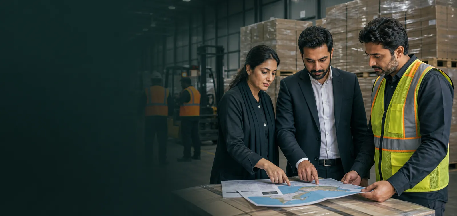 HM Pakistan logistics team planning a sea-freight movement